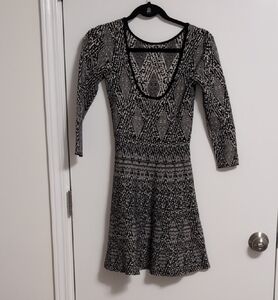 Elegant Black and White Patterned Dress